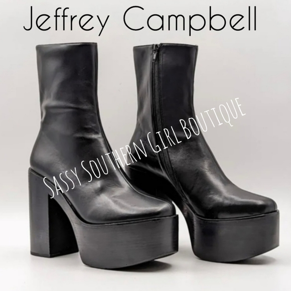 🆕⭐ Jeffrey Campbell black double platform boots - Picture 3 of 14